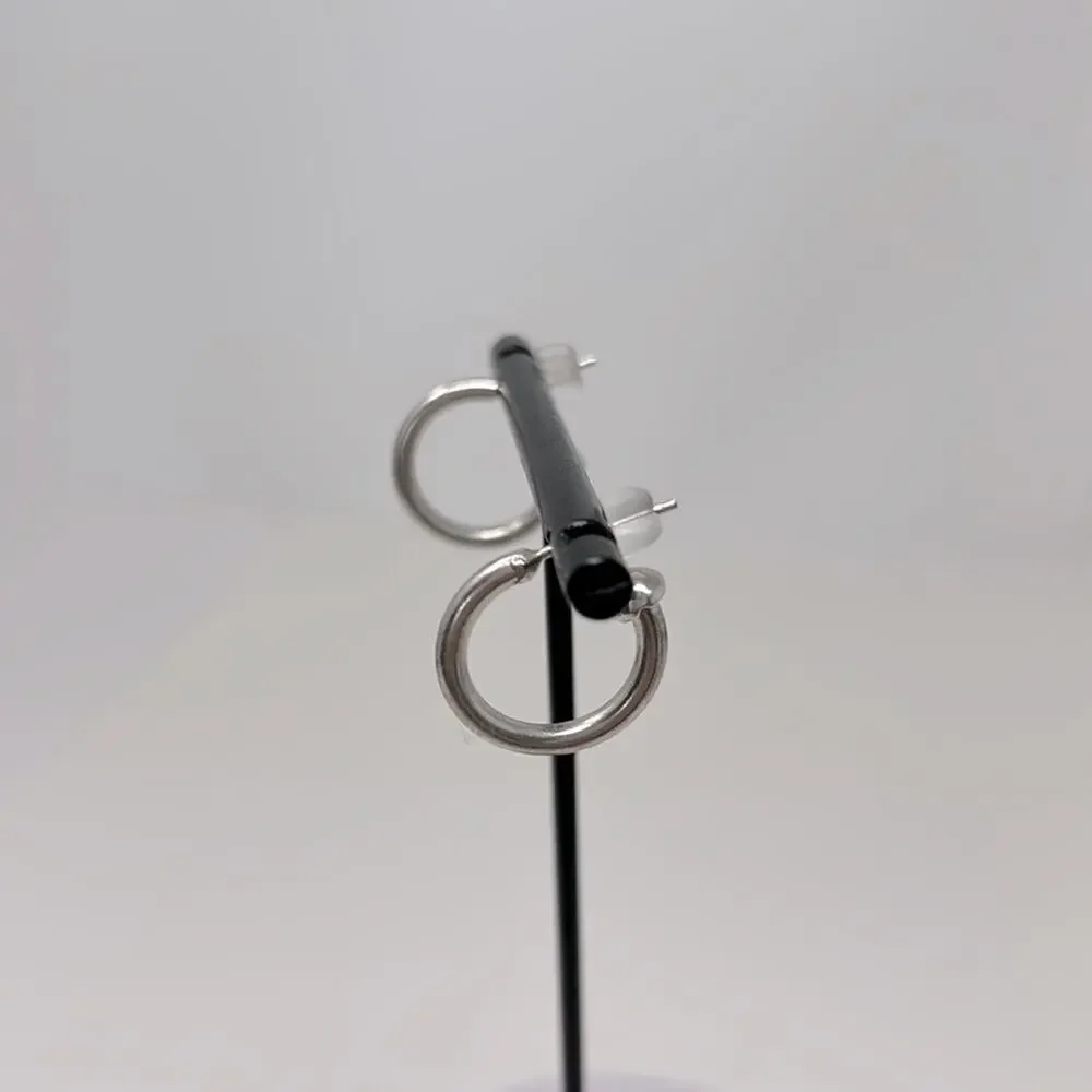 Open Hoop Silver Earrings Size 1/2 Inch